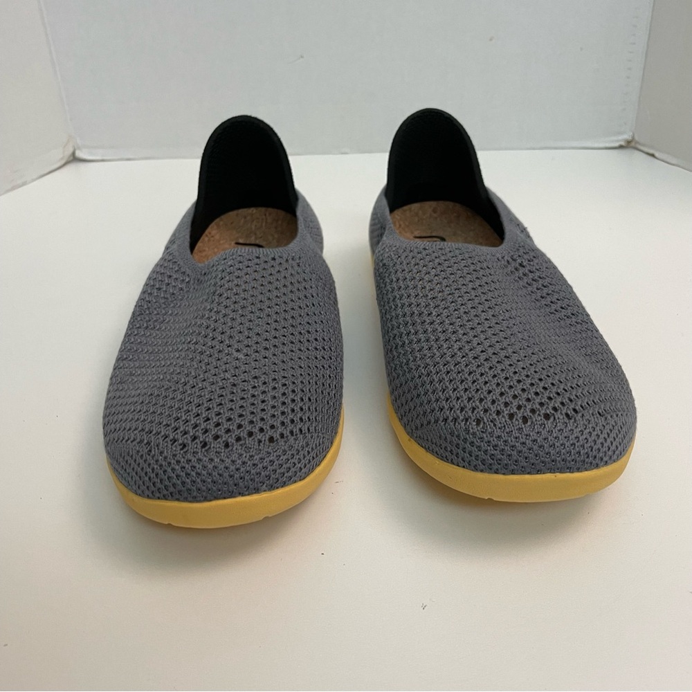 Mahabis Flats Breathe Slipper Perforated Convertible Lightweight Grey Yellow - Picture 2 of 7